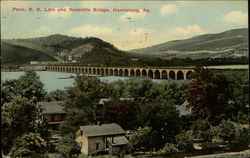 Penn. R.R. Line and Rockville Bridge Harrisburg, PA Postcard Postcard