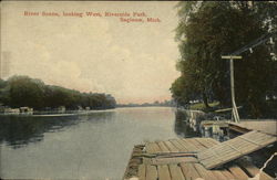 River Scene, looking West, Riverside Park Postcard