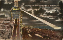 Nautical Ball Room and Boulevard by Moonlight Revere Beach, MA Postcard Postcard