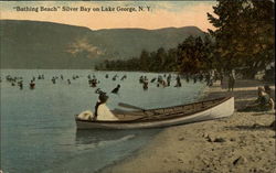 "Bathing Beach" Silver Bay Postcard