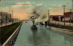 A Tow, on Erie Canal Postcard