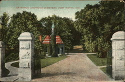 Entrance Lindwood Cemetery Postcard