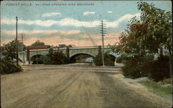 Railroad Crossing Over Boulevard Postcard