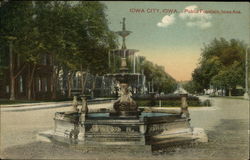 Public Fountain, Iowa Ave Iowa City, IA Postcard Postcard