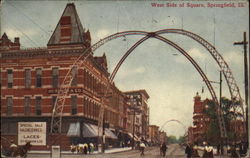 West Side of Square Springfield, IL Postcard Postcard