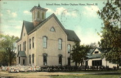 School House, Soldiers Orphans Home Normal, IL Postcard Postcard