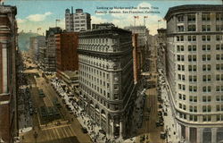 Looking up Market and Post Streets, Twin Peaks in Distance San Francisco, CA Postcard Postcard