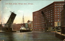 Jack Knife Bridge, Chicago River Illinois Postcard Postcard