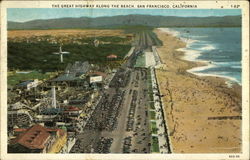 The Great Highway Along the Beach San Francisco, CA Postcard Postcard