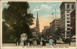 Tremont St., showing U.S. Weather Report Postcard