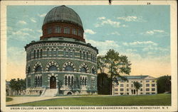 Union College Campus, showing the Round Building and Engineering BUilding Schenectady, NY Postcard Postcard