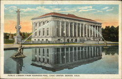 Public Library and Voorhees Pool Denver, CO Postcard Postcard