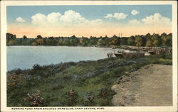 Robbins Pond from Enlisted Mens Club, Camp Devens Fort Devens, MA Postcard Postcard