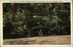 One of the Many Drinking Grottos in John Ball Park Postcard