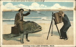 Greetings from Lake Gogebic Michigan Postcard Postcard