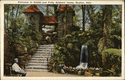 Entrance to Grotto and Falls, Soldiers' Home Dayton, OH Postcard Postcard