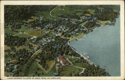 Lake George Village as Seen from an Airplane New York Postcard Postcard