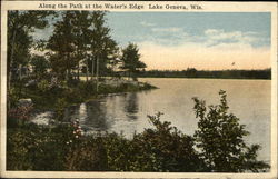 Along the Path at the Water's Edge Lake Geneva, WI Postcard Postcard