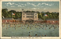 Bathing Beach and Pavilion, Belle Isle Postcard