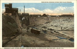 Preparing Crushed Stone for Public Roads Joliet, IL Postcard Postcard