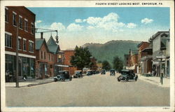 Fourth Street Looking West Emporium, PA Postcard Postcard