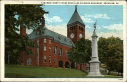 Cameron County Court House and Soldiers Monument Postcard