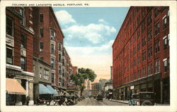 Columbia and Lafayette Hotels Postcard