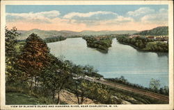 View of Blaine's Island and Kanawha River, Near Charleston, WV West Virginia Postcard Postcard