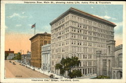 Insurance Row: Main Street Hartford, CT Postcard Postcard