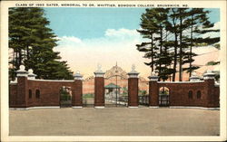 Class of 1903 Gates, Memorial to Dr. Whittier, Bowdoin College Brunswick, ME Postcard Postcard