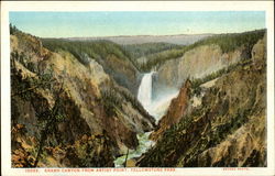 Grand Canyon from Artist Point Yellowstone National Park, WY Postcard Postcard