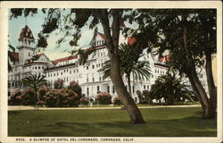 A Glimpse of Hotel Del Coronado California Postcard Postcard