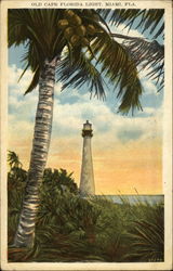 Old Cape Florida Light Postcard