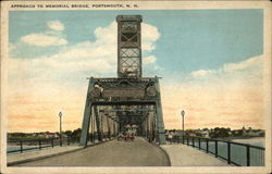 Approach to Memorial Bridge Portsmouth, NH Postcard Postcard