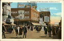 Boardwalk at New York Avenue Atlantic City, NJ Postcard Postcard