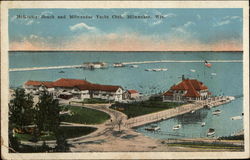 McKinley Beach and Milwaukee Yacht Club Postcard