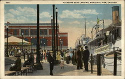 Pleasure boat landing, Municipal Pier Postcard