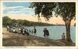 Bathing Beach Waterloo, IA Postcard Postcard