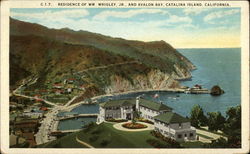 Residence of Wm. Wrigley, Jr., and Avalon Bay Postcard