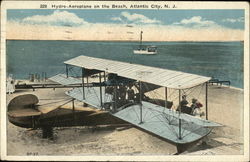 Hydro-aeroplane on the beach Postcard