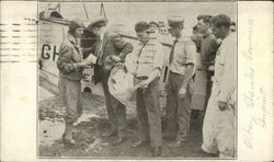 Clarence Chamberlin bringing first mail Aircraft Postcard Postcard