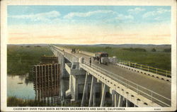 Causeway Over Yolo Basin between Sacramento and Davis Postcard