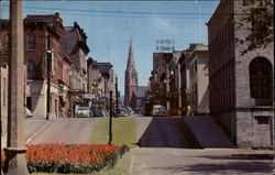 Main Street Looking East with St. Joseph Cathedral in the Background La Crosse, WI Postcard Postcard