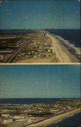 Sunepuxent Bay is the left, The Alantic Ocean on the right Postcard