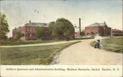 Soldiers Quarters and Administration Building, Madison Barracks Postcard