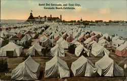 Hotel Del Coronado and Tent City Coronado Beach, CA Postcard Postcard