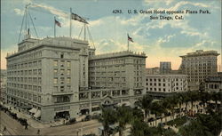 U.S. Grant Hotel Opposite Plaza Park Postcard