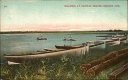 Boating at Capital Beach Lincoln, NE Postcard Postcard