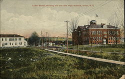 Loder Street, showing old and new High Schools Union, NY Postcard Postcard