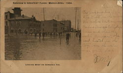 Saginaw's Greatest FLood Michigan Postcard Postcard